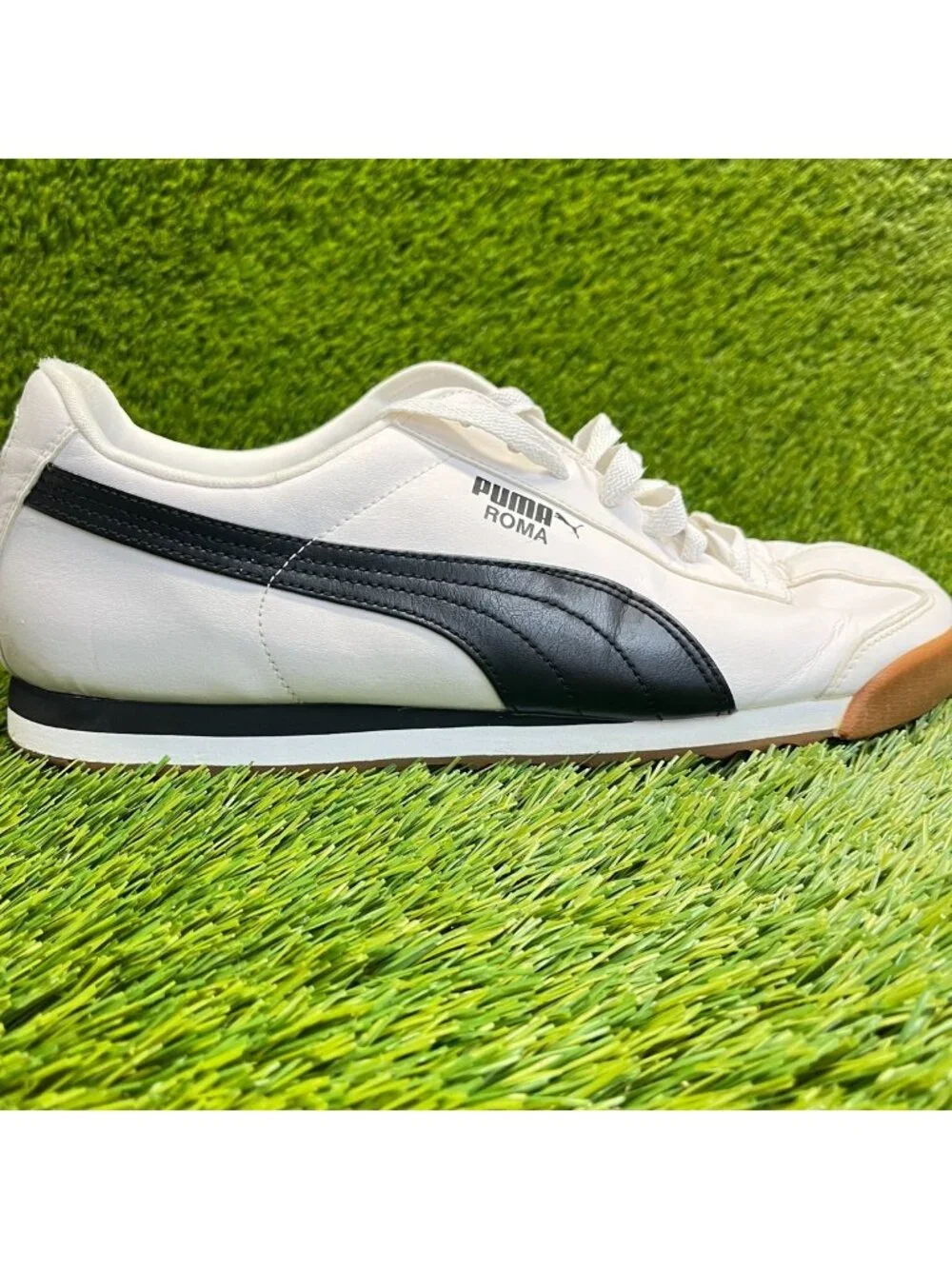 Puma Roma Basic Mens Size 10.5 White Black Athletic Lifestyle Shoes Sneakers
